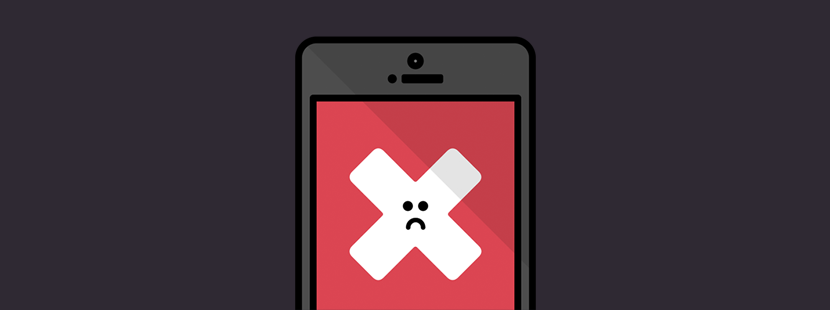 Illustration of an X icon character on an iPhone