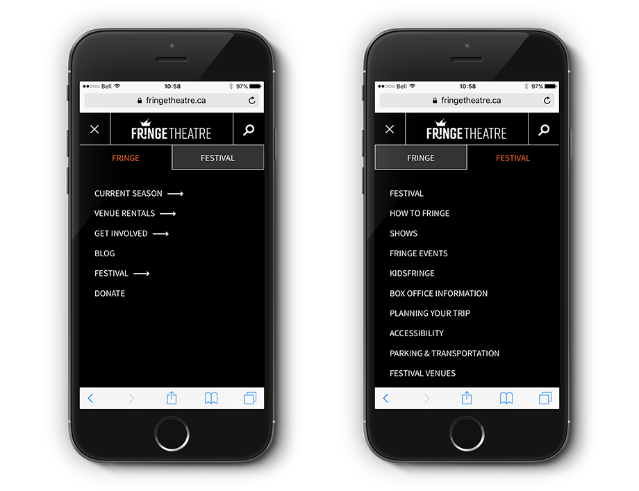 A mobile menu variation in WordPress