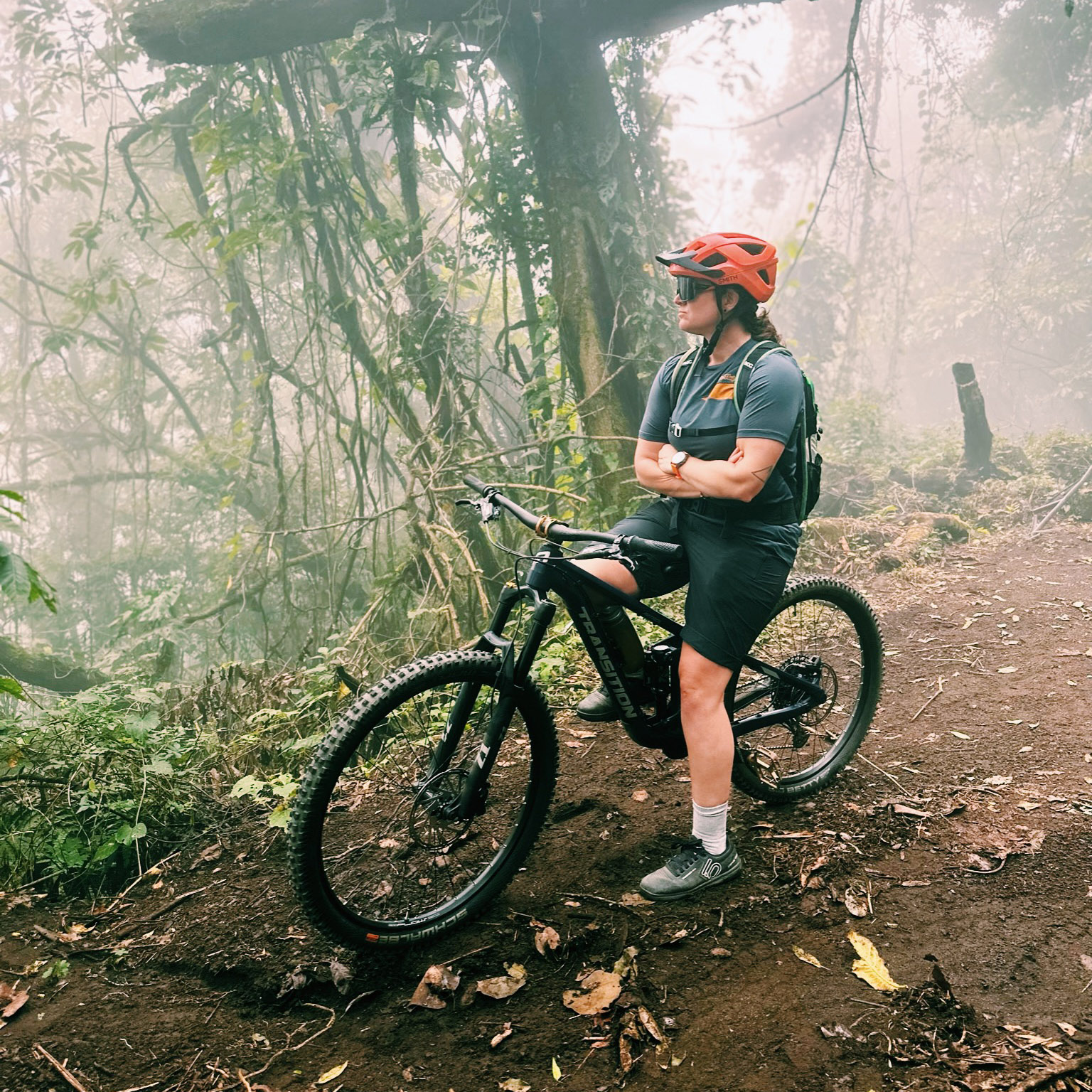 Emma mountain biking in the jungles of Guatemala.
