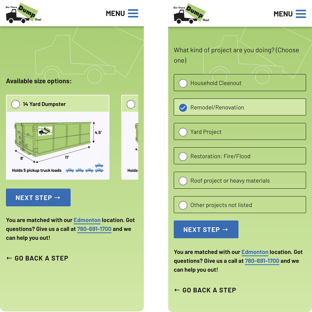 Bin There Dump That phone screen shots